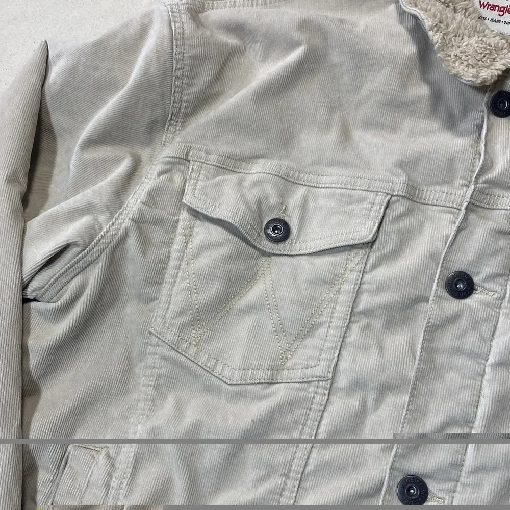 Wrangler Corduroy Jacket Mens XXL Brown Sherpa Lined Trucker Cowboy Rancher